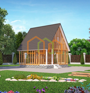 Каркасный дом без отделки 6х6