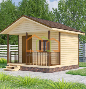 Каркасный садовый домик с террасой Липа (КТ)